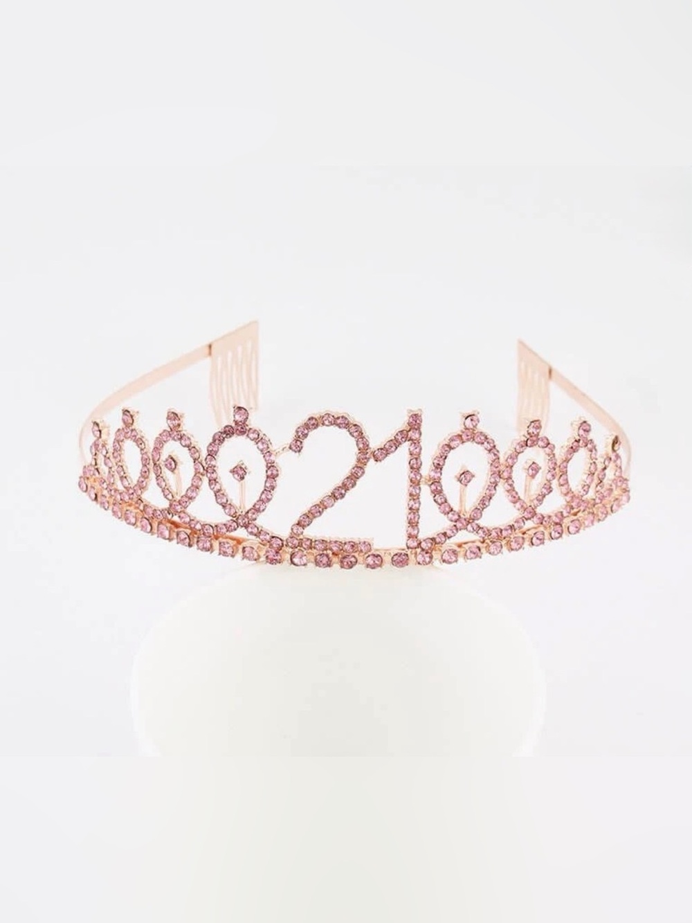 Rose Gold Pink Rhinestone Tiara Headband